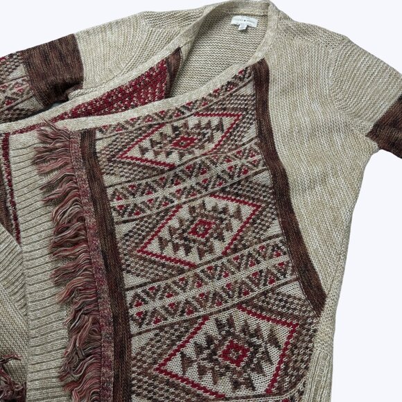 Lucky Brand Women's Open Cardigan Aztec Pattern Size Small Long Sleeve - Picture 6 of 10
